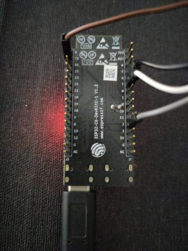 ESP32-C6-DevKitC-1 SPI host close-up ESP32-C6-DevKitC-1 SPI host close-up